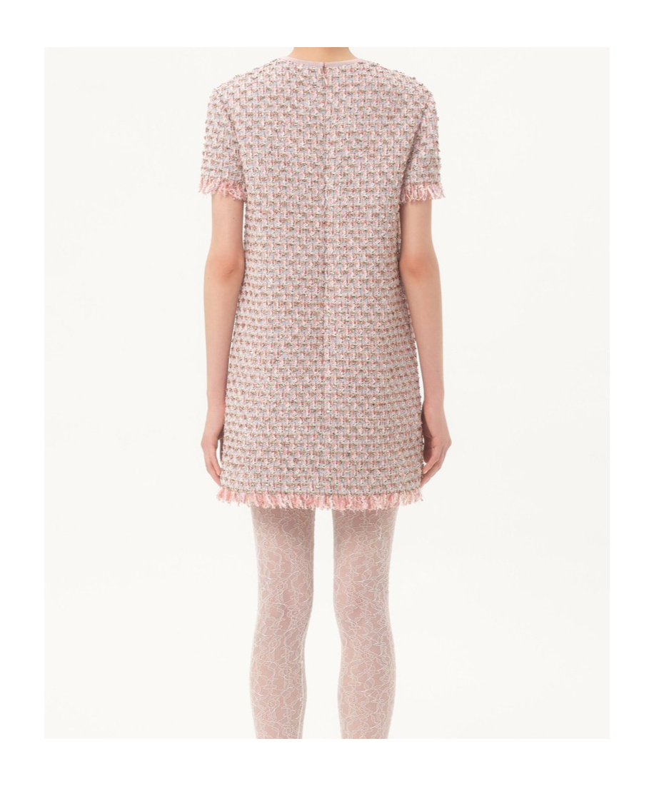 Valentino Womens Multicolor. Embellished Short-sleeves Woven Mini Dress