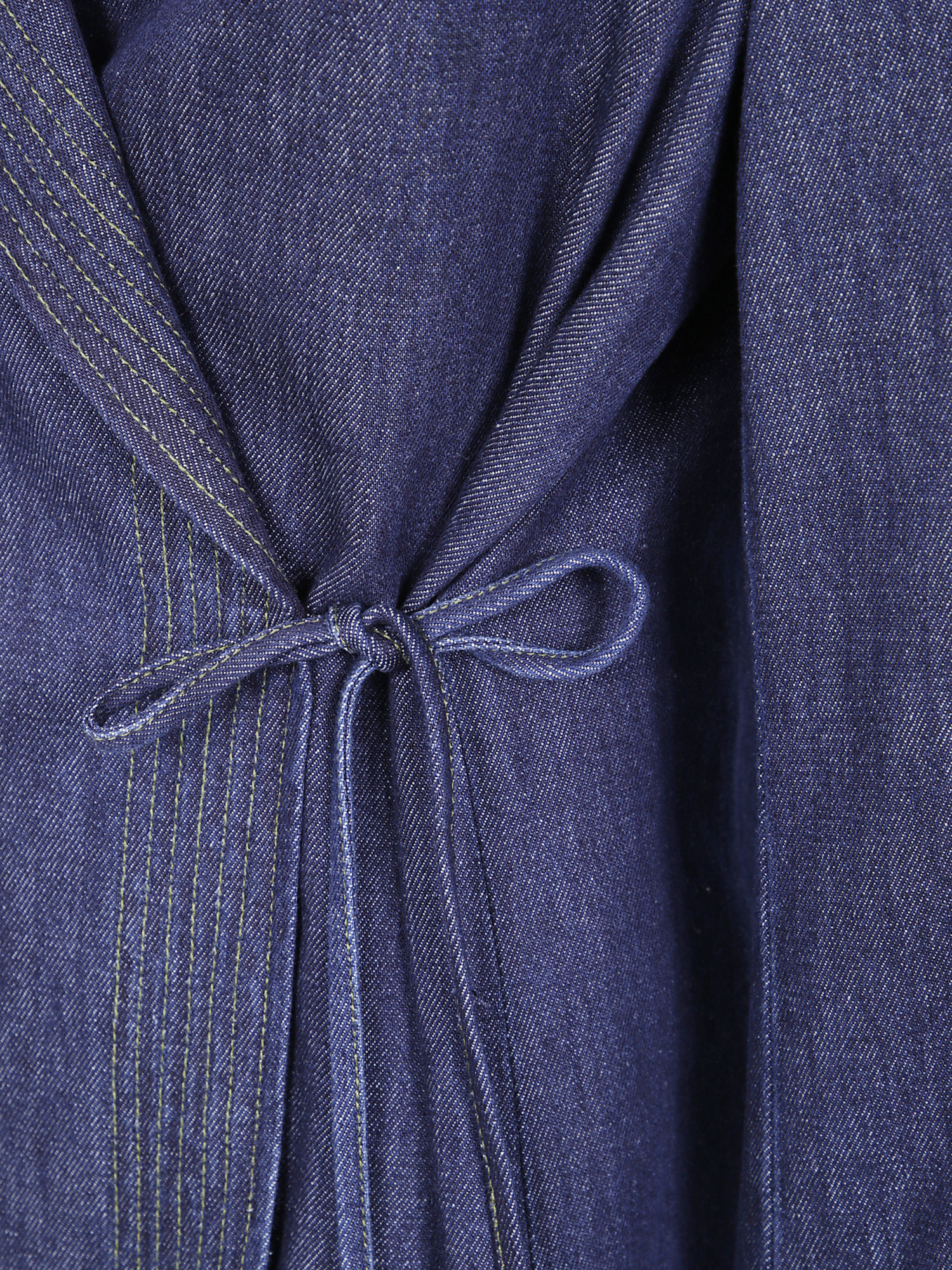 Dries Van Noten Wrap-tie Denim Coat In Blue