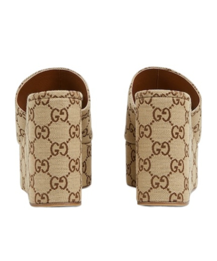 Shop Gucci Women's Wedge Sandal With Horsebit In Nude