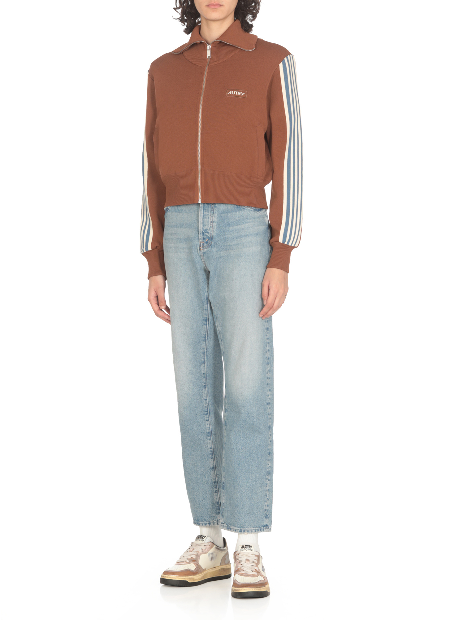 Autry Logo-patch Jacket In Brown