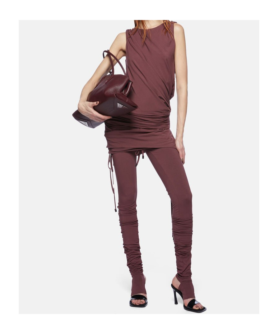 Attico Women's Mini Dress Slim Con Scollo Ampio In Mauve Scuro In Viscosa In Red