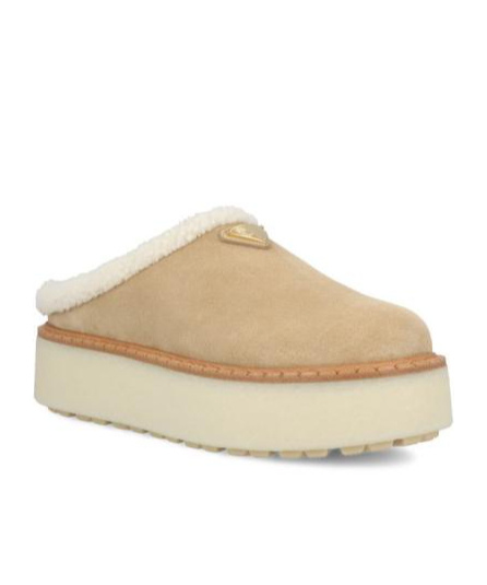 Shop Prada Suede Muller Shoes In Brown
