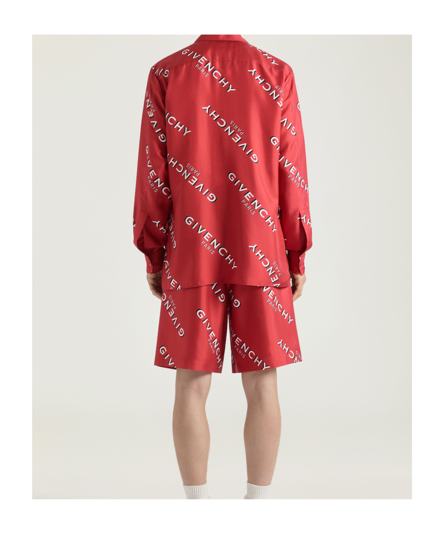 Givenchy Shadow Printed Bermuda Shorts In Silk In Brown