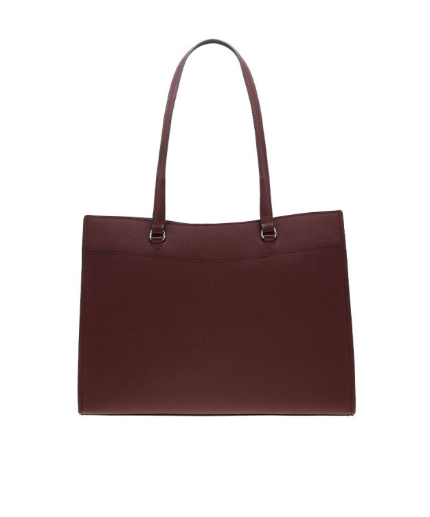 Michael Kors Jet Set Travel Large Saffiano Leather Pocket Tote Bag In Oxblood