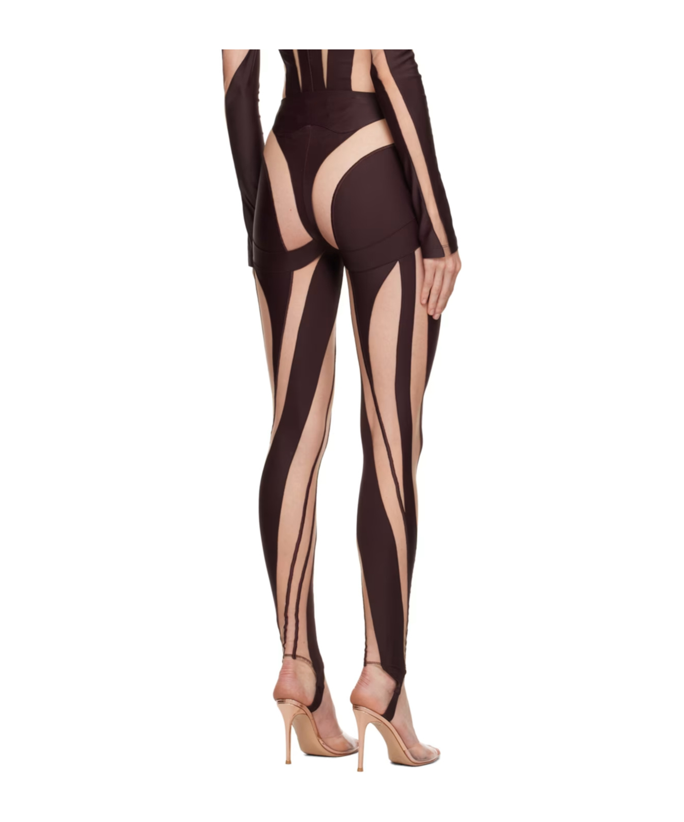 Mugler Elastic Waist Leggings In Black