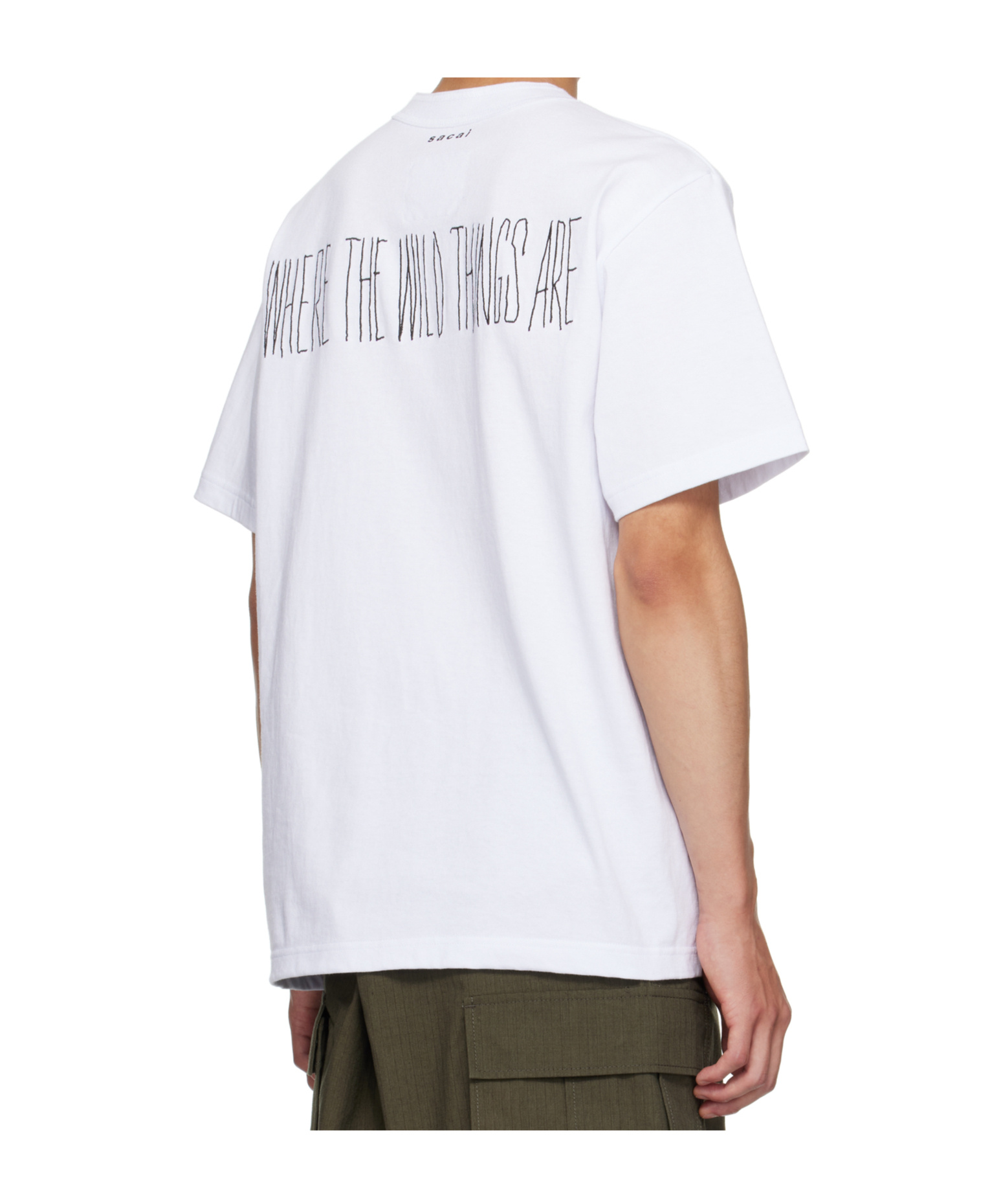 Sacai Graphic-print Cotton T-shirt In White