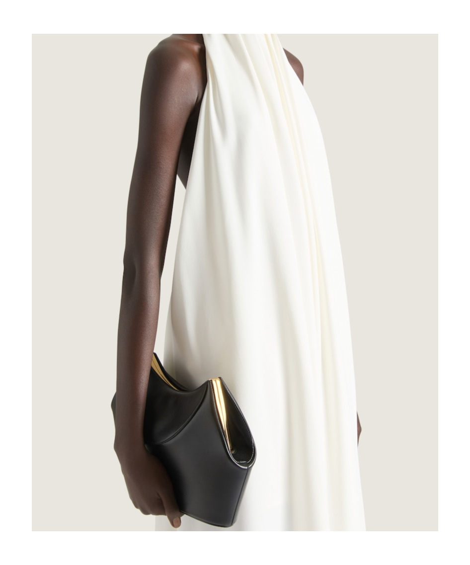 Givenchy Facet Clutch In Leather In Black
