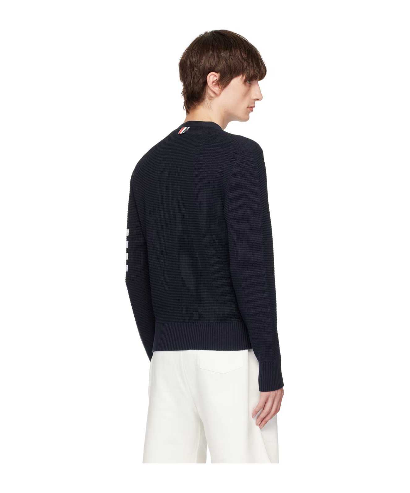 Thom Browne V-neck Striped Cardigan In Black
