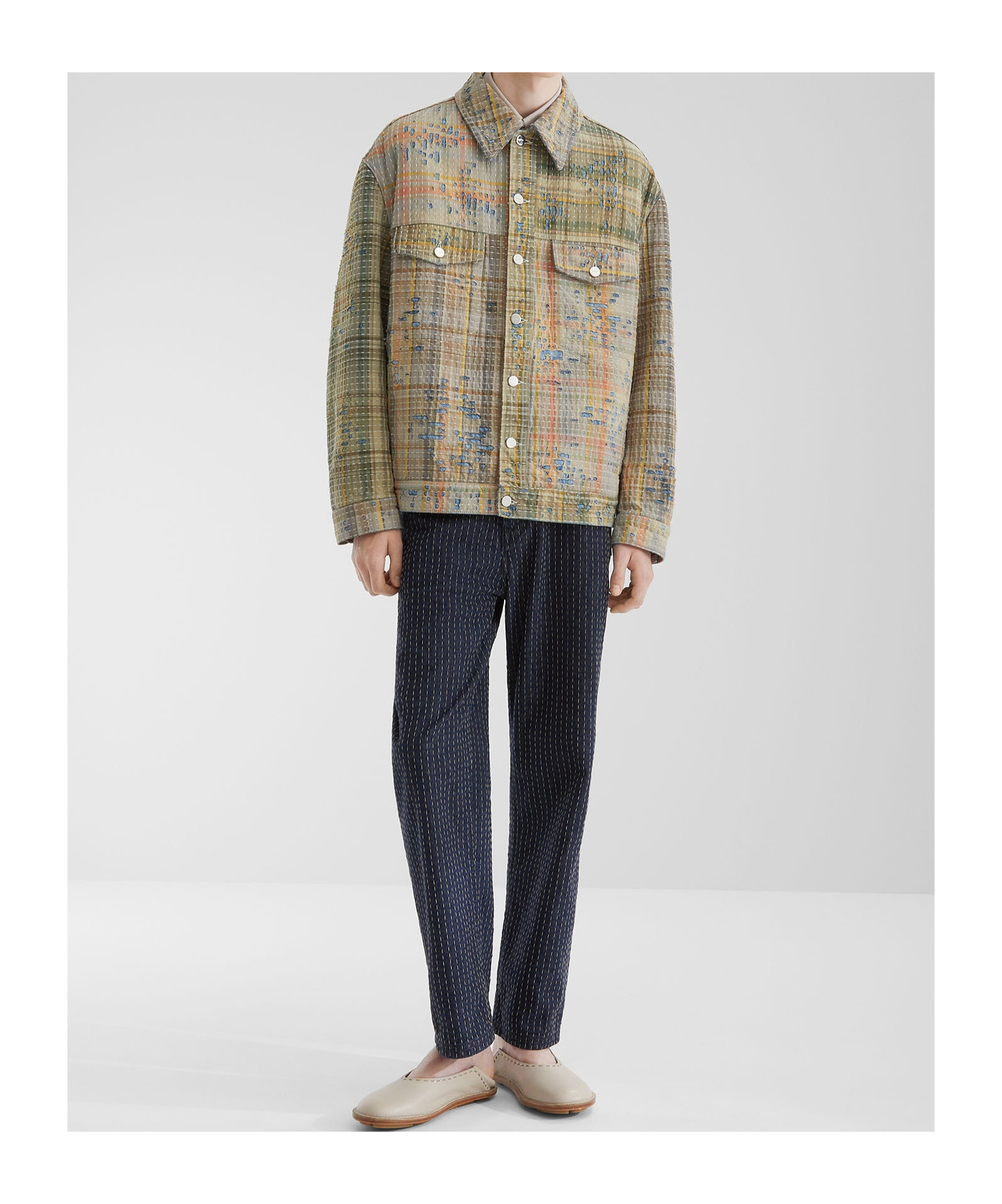 Fendi Men Ff Patchwork Jeans Jacket In Color