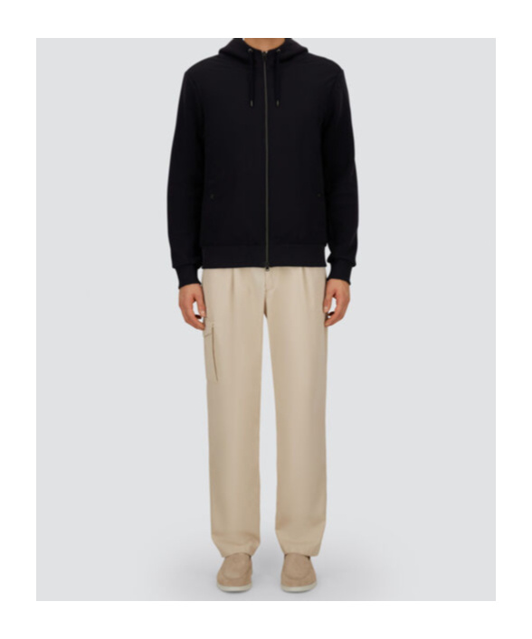 Herno Resort Jacket In Knit Effect Interlock And Travel Nylon Ponente In Blue