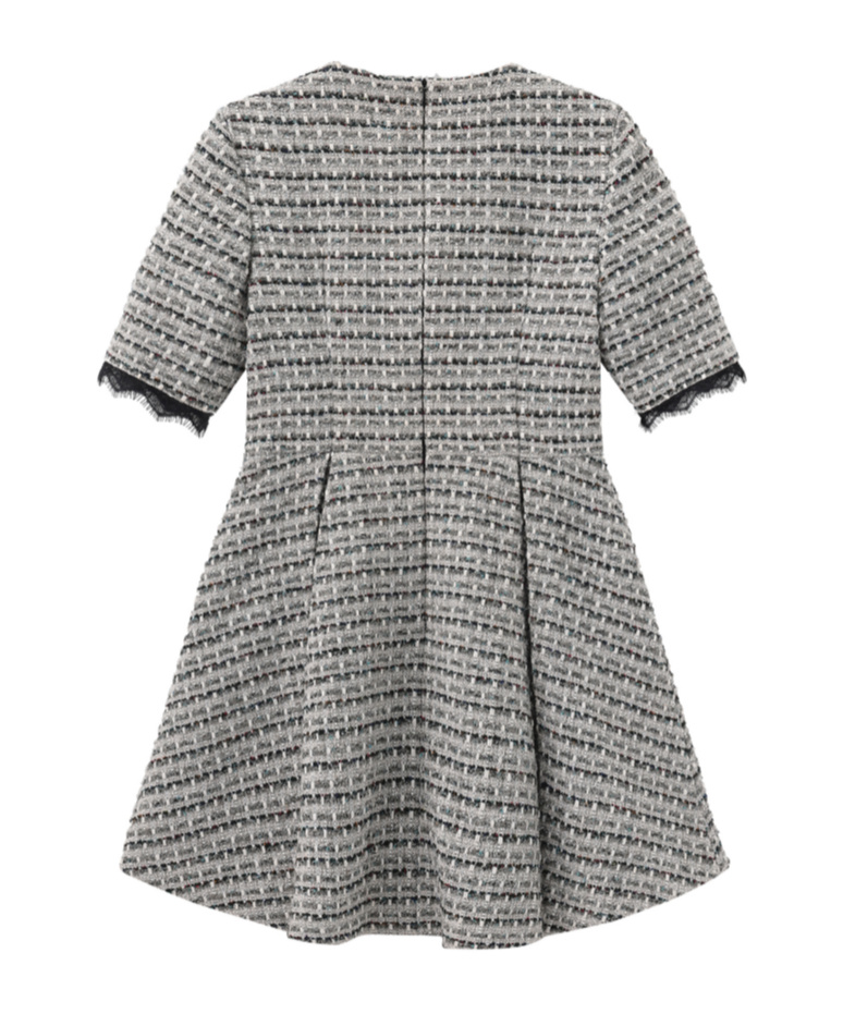 Marissa Chiara Short Sleeve Dress In Gray