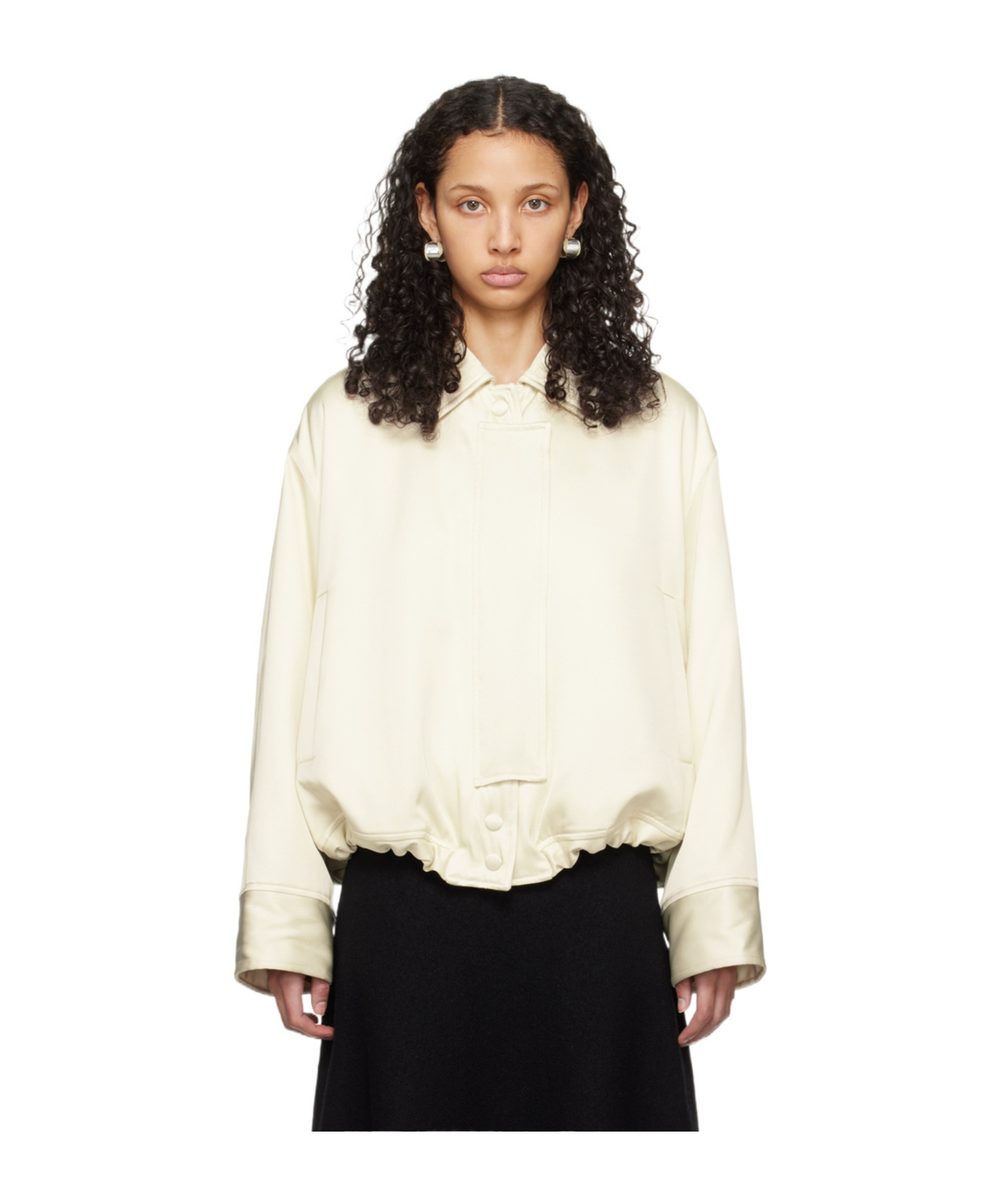 Jil Sander Zipper Long-sleeved Casual Jacket In White