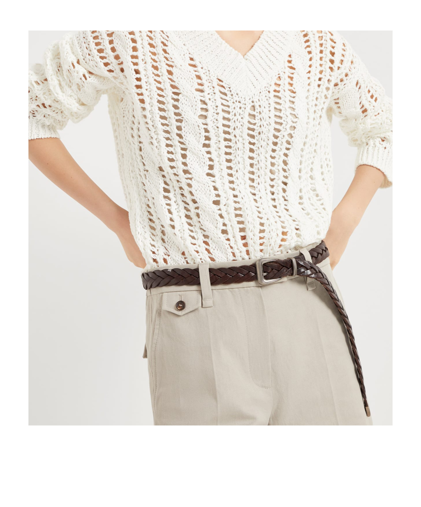Brunello Cucinelli Braided Belt In Rust Brown