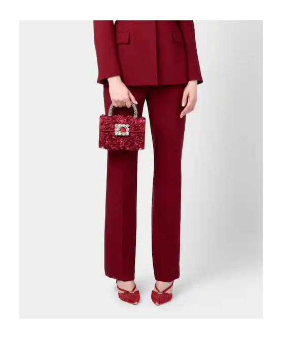 Roger Vivier Rose-embellishment Tote Bag In Red