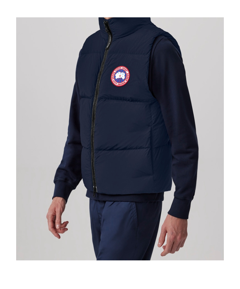Canada Goose Mens Atlantic Navy Lawrence Quilted Shell-down Vest In Black