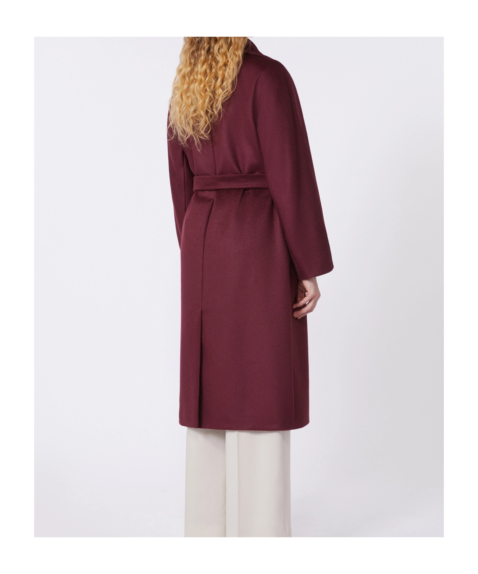 Weekend Max Mara Wool Robe Coat - Bordeaux In Burgundy