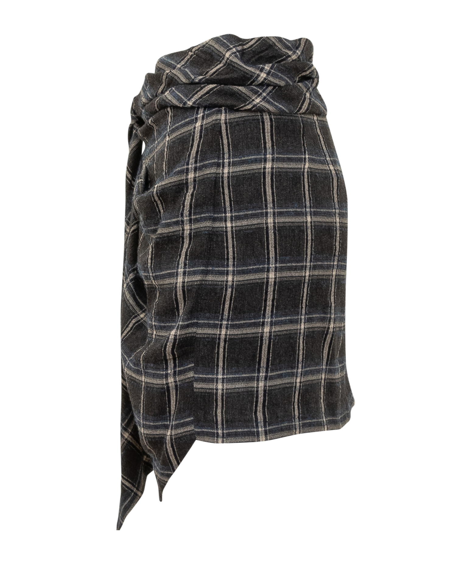 Isabel Marant Plaid Skirt With Front Knot In Black