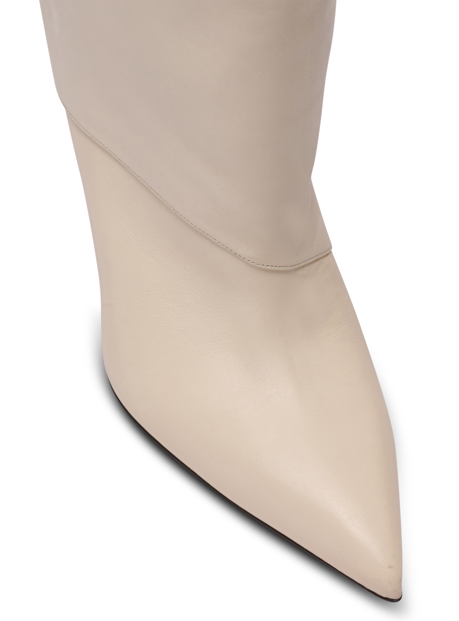 Balmain Twist Heeled Leather Boots In Neutral