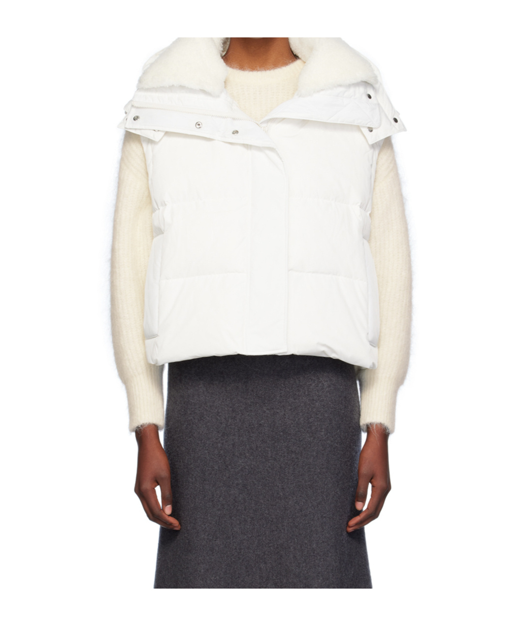 Yves Salomon Ultralight Down Vest In White