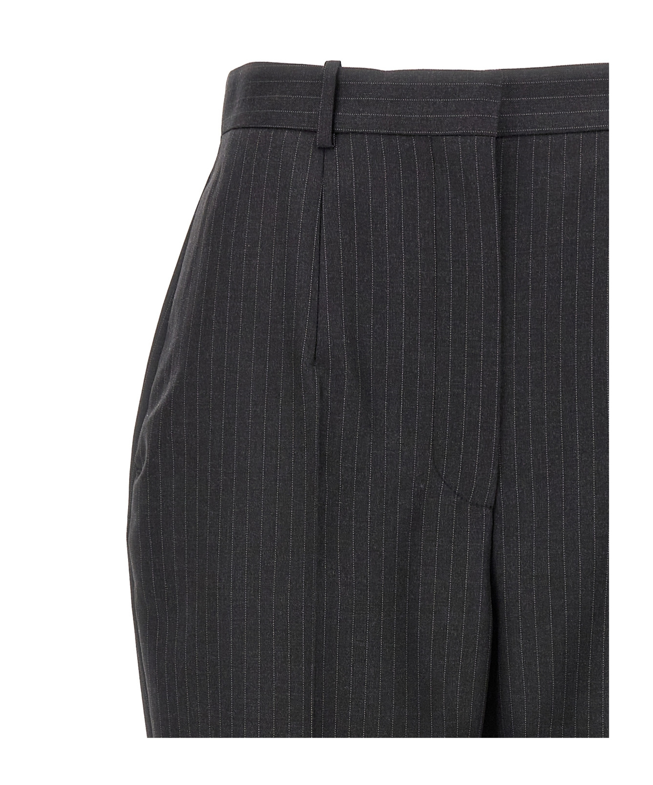 Alexander Mcqueen Mcqueen Women Pinstripe Pants In Black