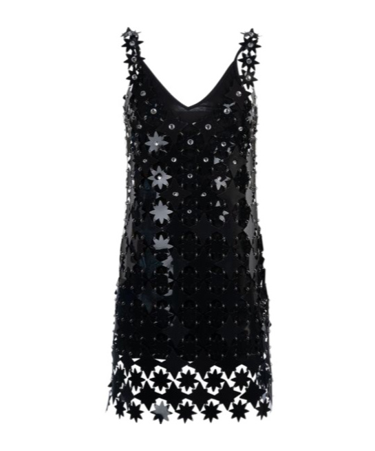 Rabanne Star-embellished Mini Dress In Black