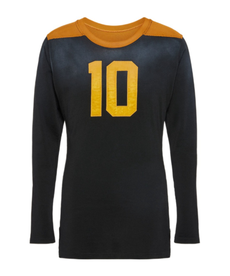 Maison Margiela Long Sleeve T-shirt With Number 10 Print In Black