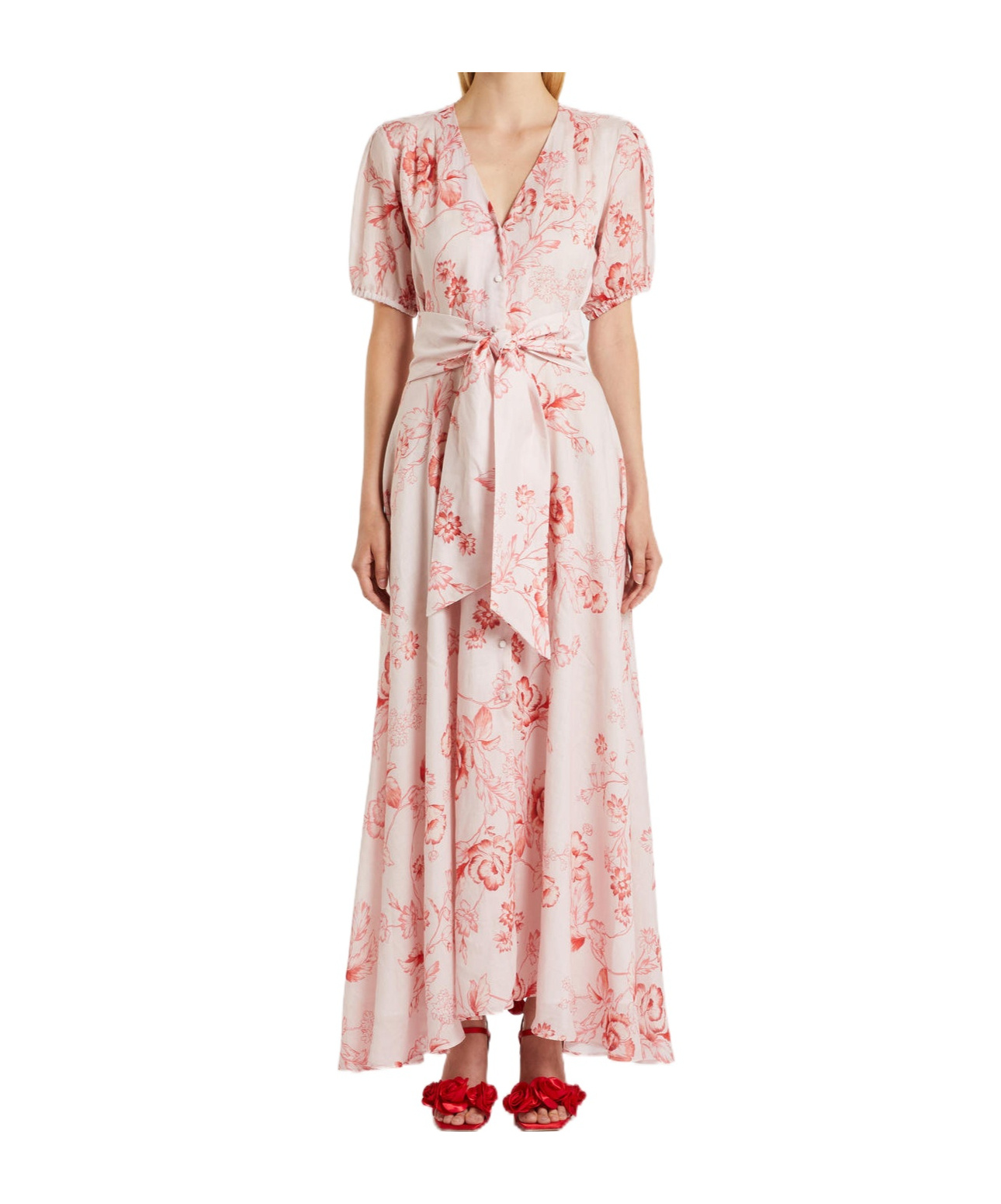 Shop Marella Pure Ramie Shirt Dress In Pink