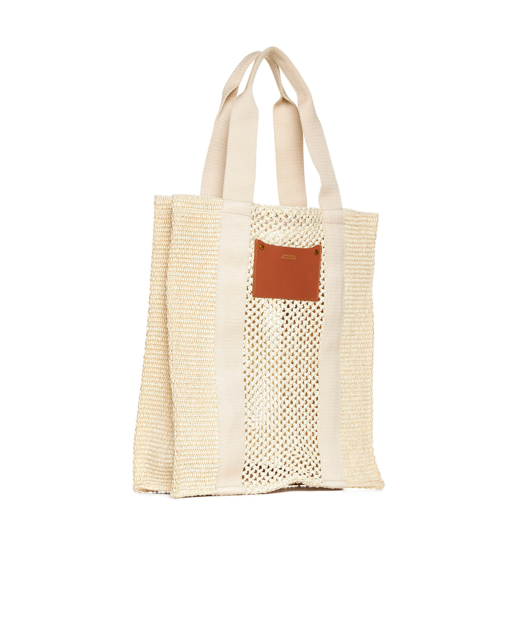 Isabel Marant Aruba Small Beige Raffia Handbag In White