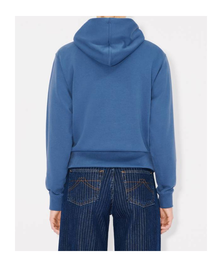 Kenzo Long-sleeved Hooded Hoodie In Blue