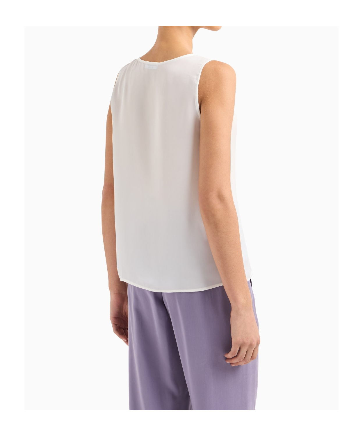 Emporio Armani Icon Top In Silk Double Georgette