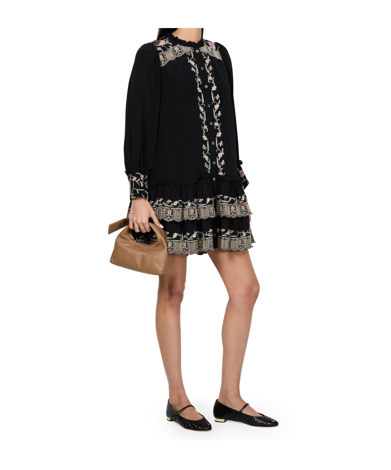 Aquazzura Amourose Cutout Leather Ballet Flats In Black