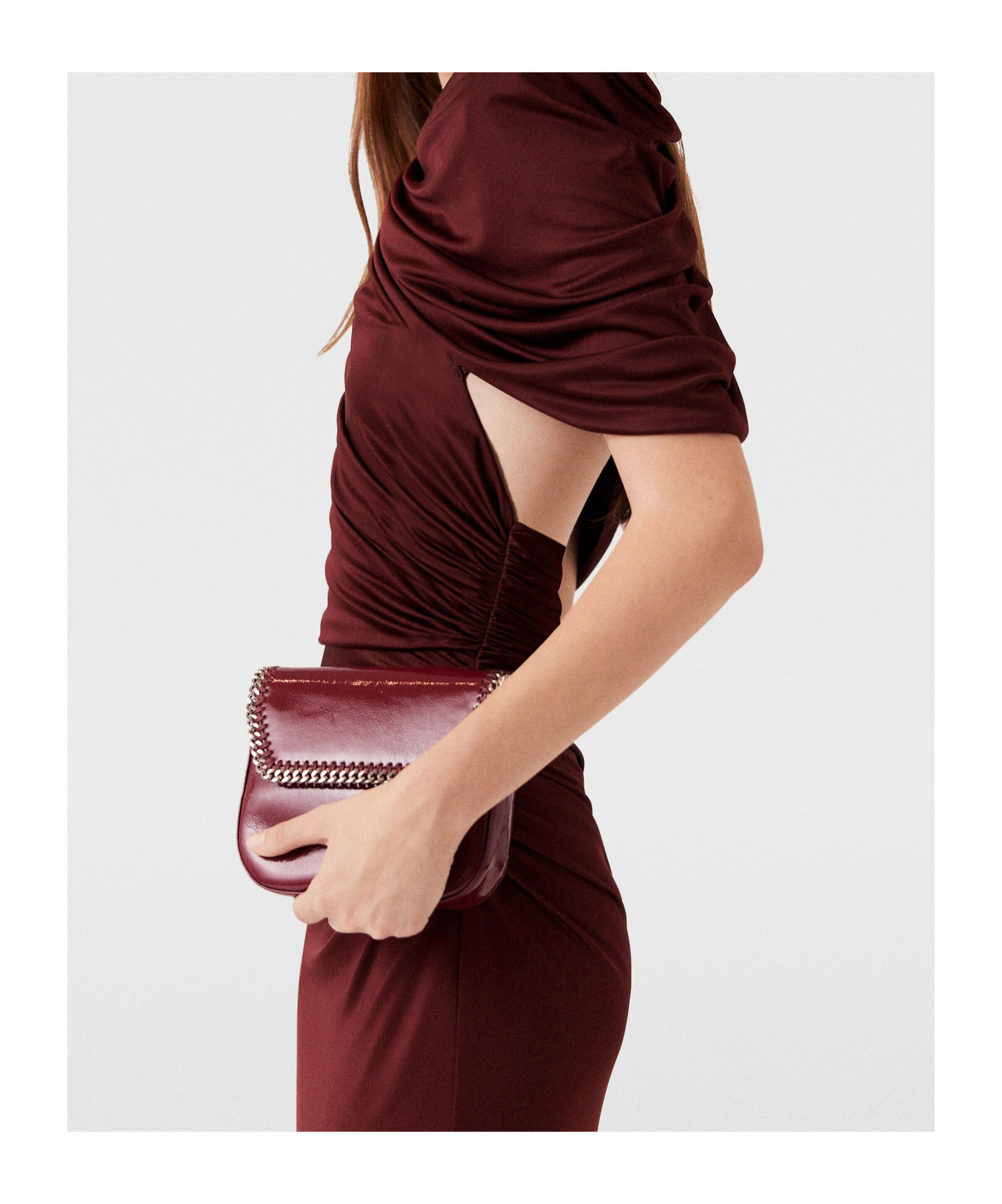 Stella Mccartney Draped Cape Gown Open Back In Brown