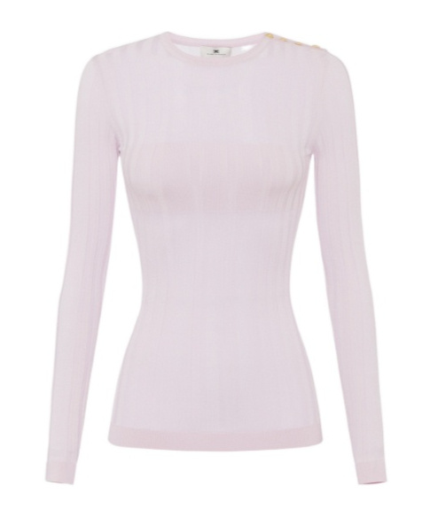 Elisabetta Franchi Sheer-detailed Cotton Sweater In Neutral
