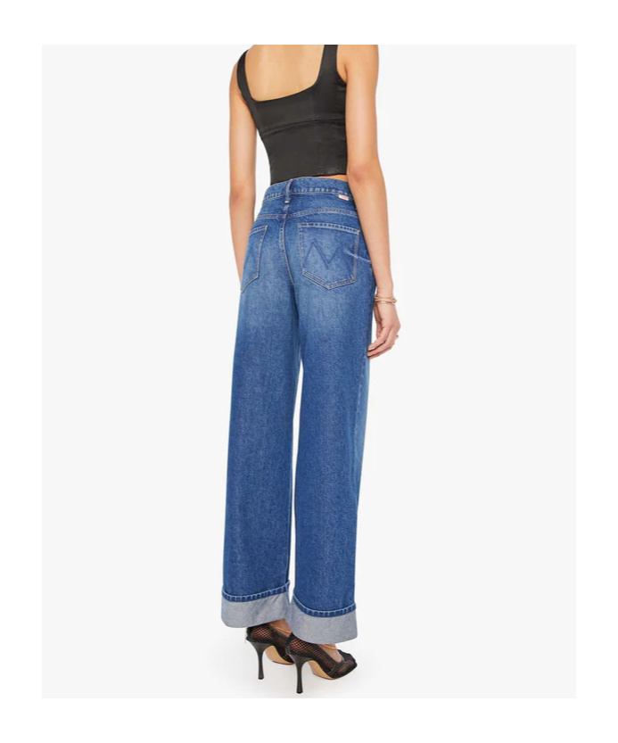 Mother The Smoothie Skimp Cuffed Wide Leg Jeans In Multi