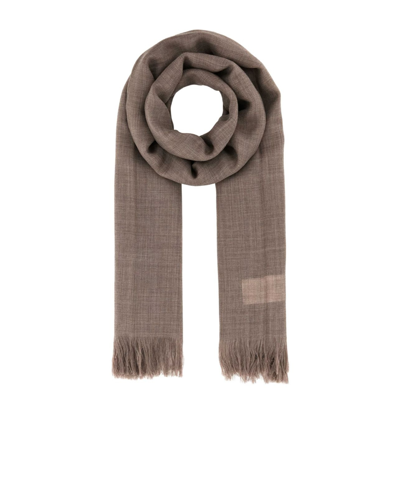 Weekend Max Mara Wool Ken Scarf With Embroidered Detail And Fringed Edges In Brown