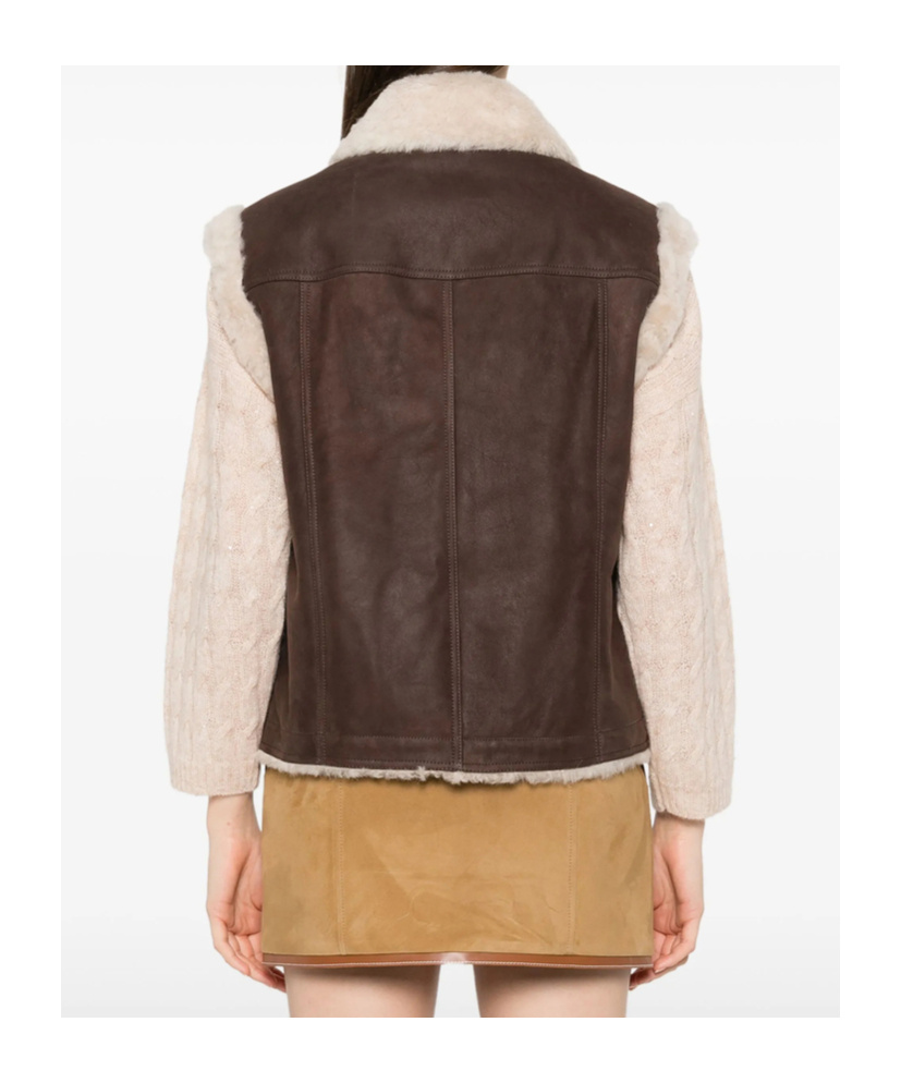 Shop Brunello Cucinelli Shearling-collar Gilet