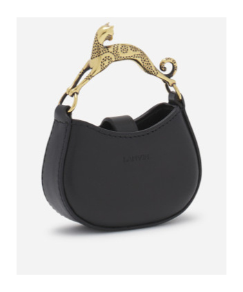 Shop Lanvin Cat Leather Mini Bag In Black