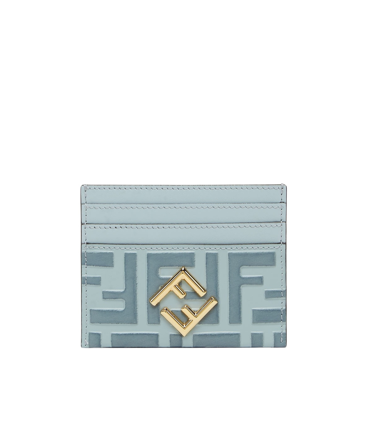 Fendi Ff Diamond Card Holder In Green
