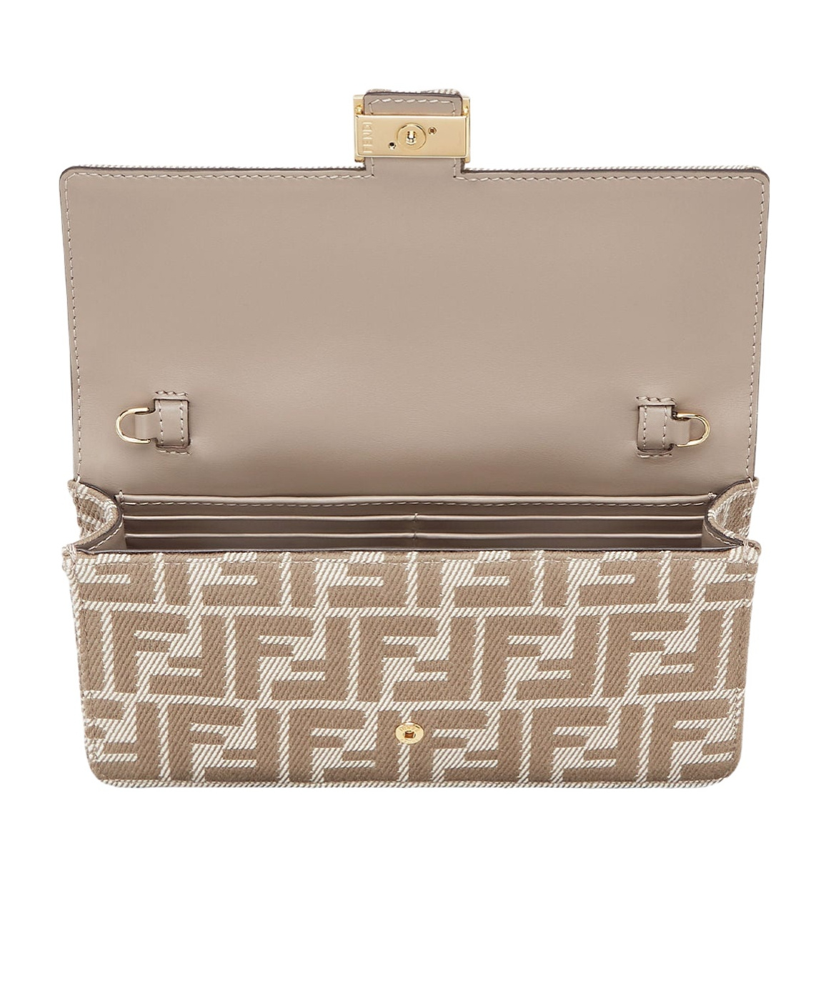 Fendi Chain Rectangular Shoulder Bag In White