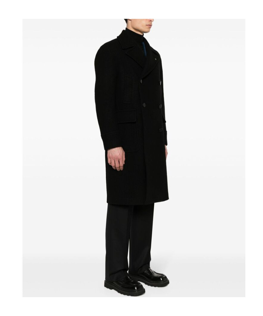 Shop Tagliatore Double-breasted Coat In Black