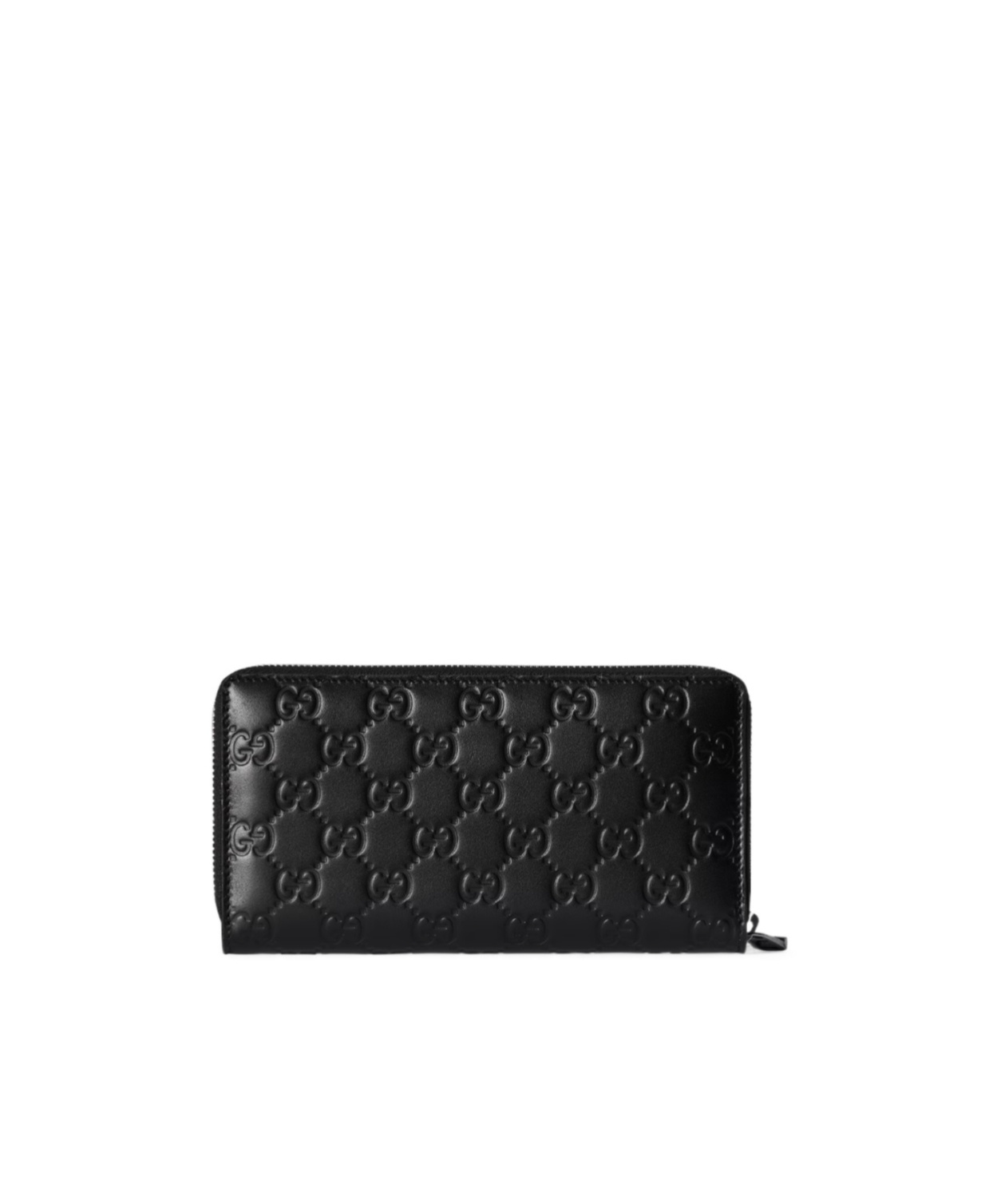 Gucci Gg Emblem Zip Around Wallet In Black