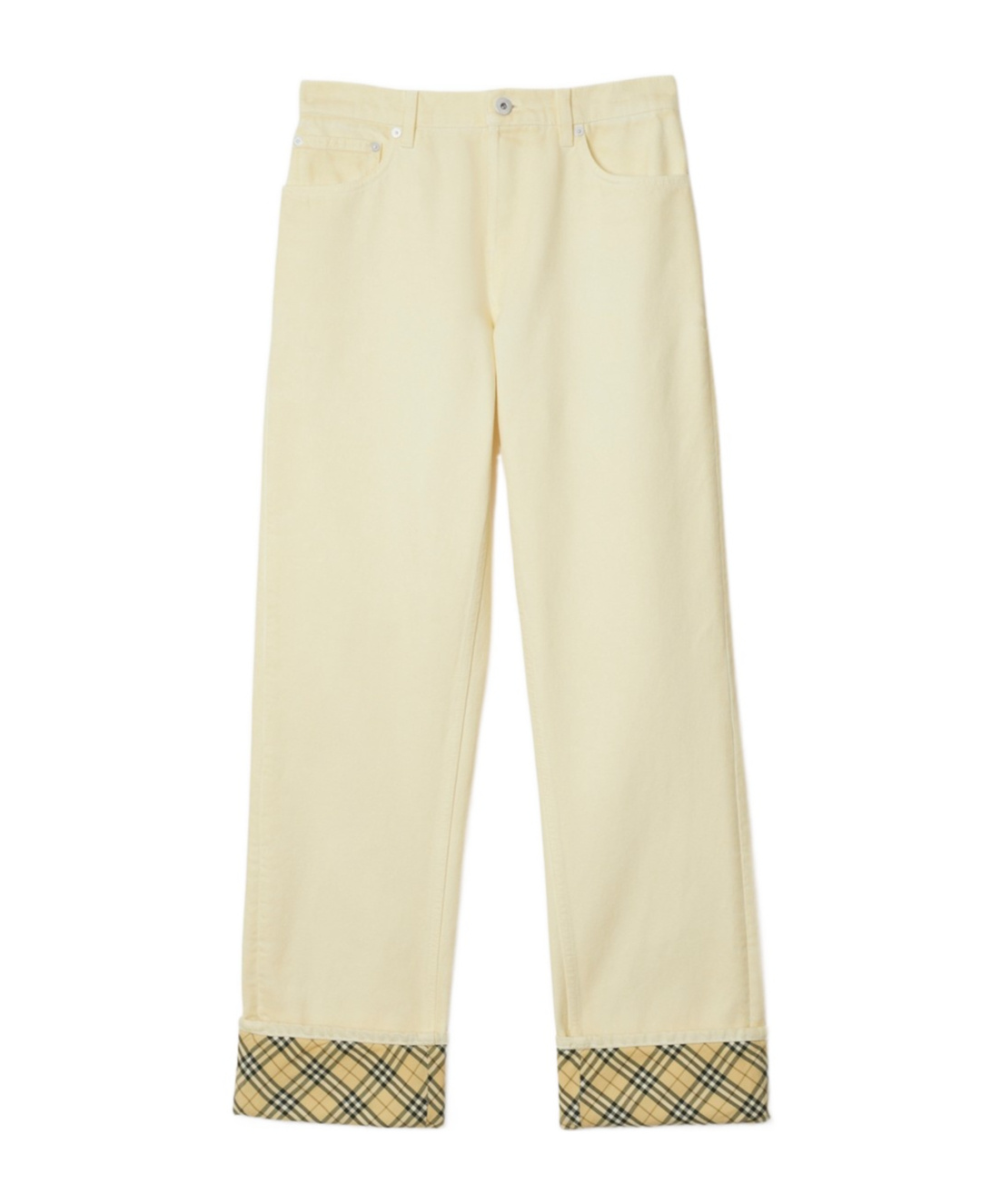 Burberry Checkered Straight-leg Jeans In Nude