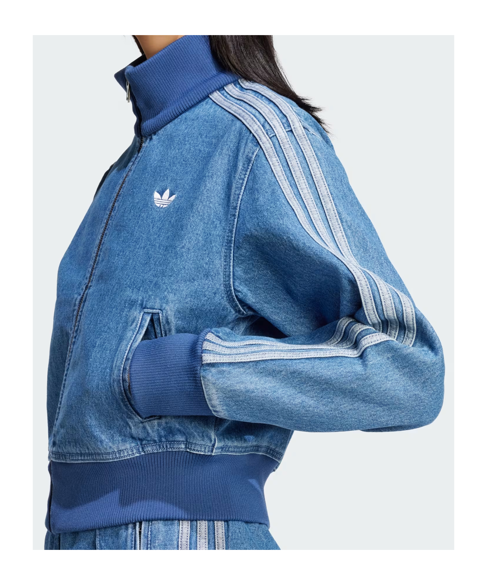 Adidas Originals Adicolor Denim Track Top In Blue