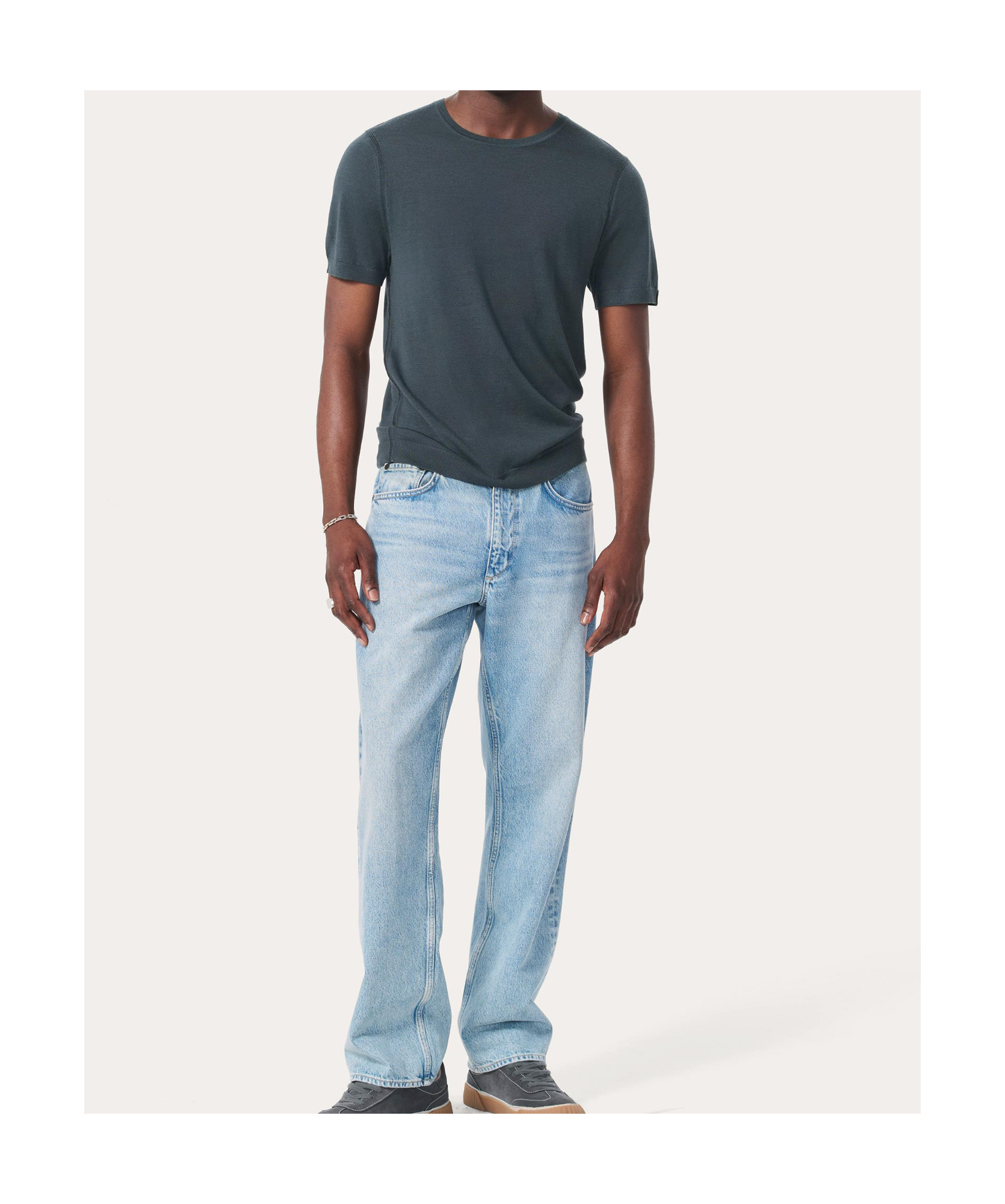 Rag & Bone Aulton Wool Blend T-shirt In Blue