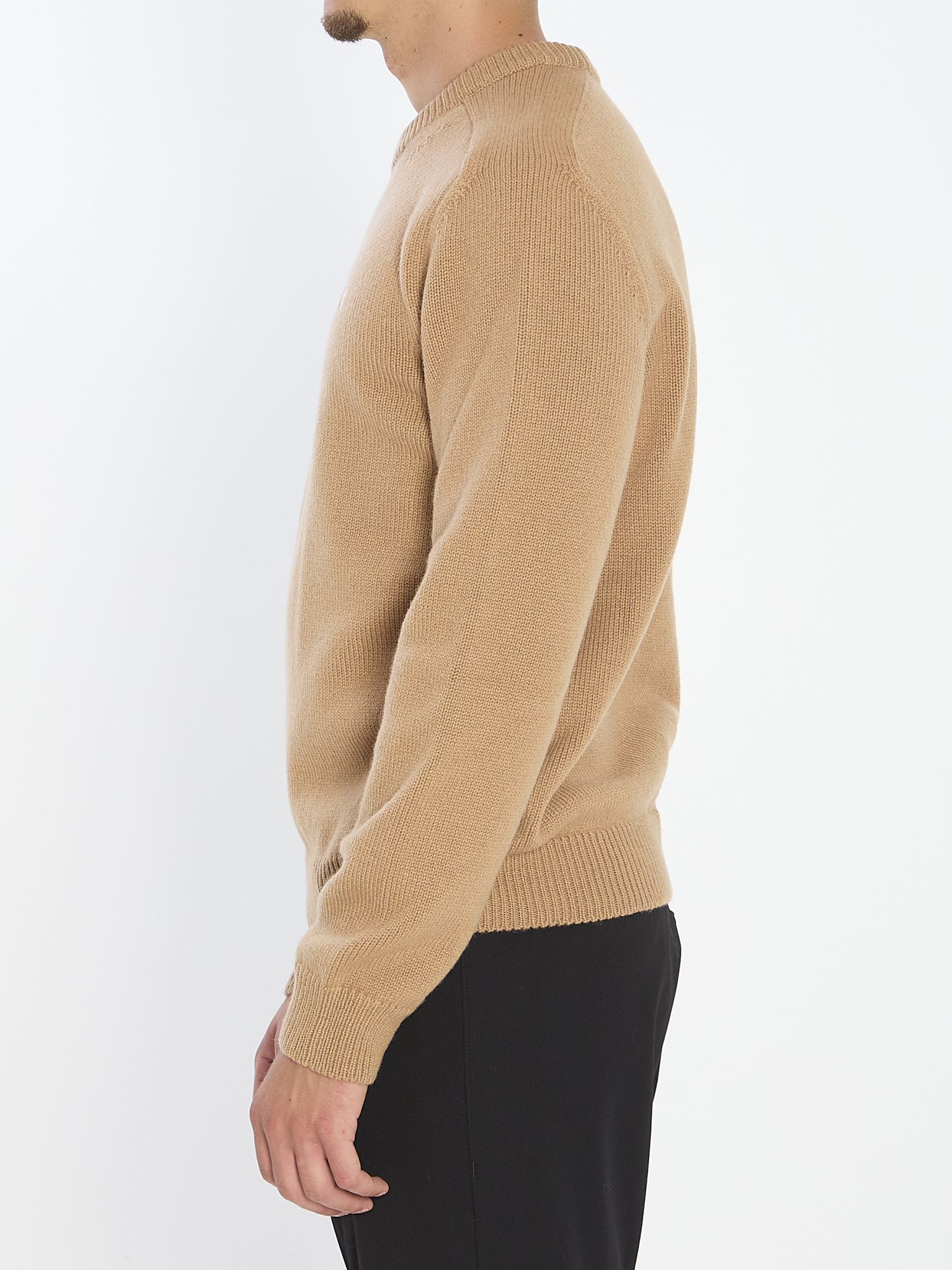 Celine Crew Neck Sweater In Wool And Cashmere In Brown