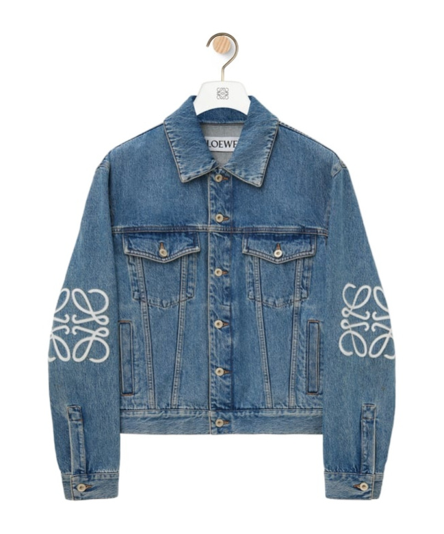 Loewe Anagram Patch Denim Jacket In Blue