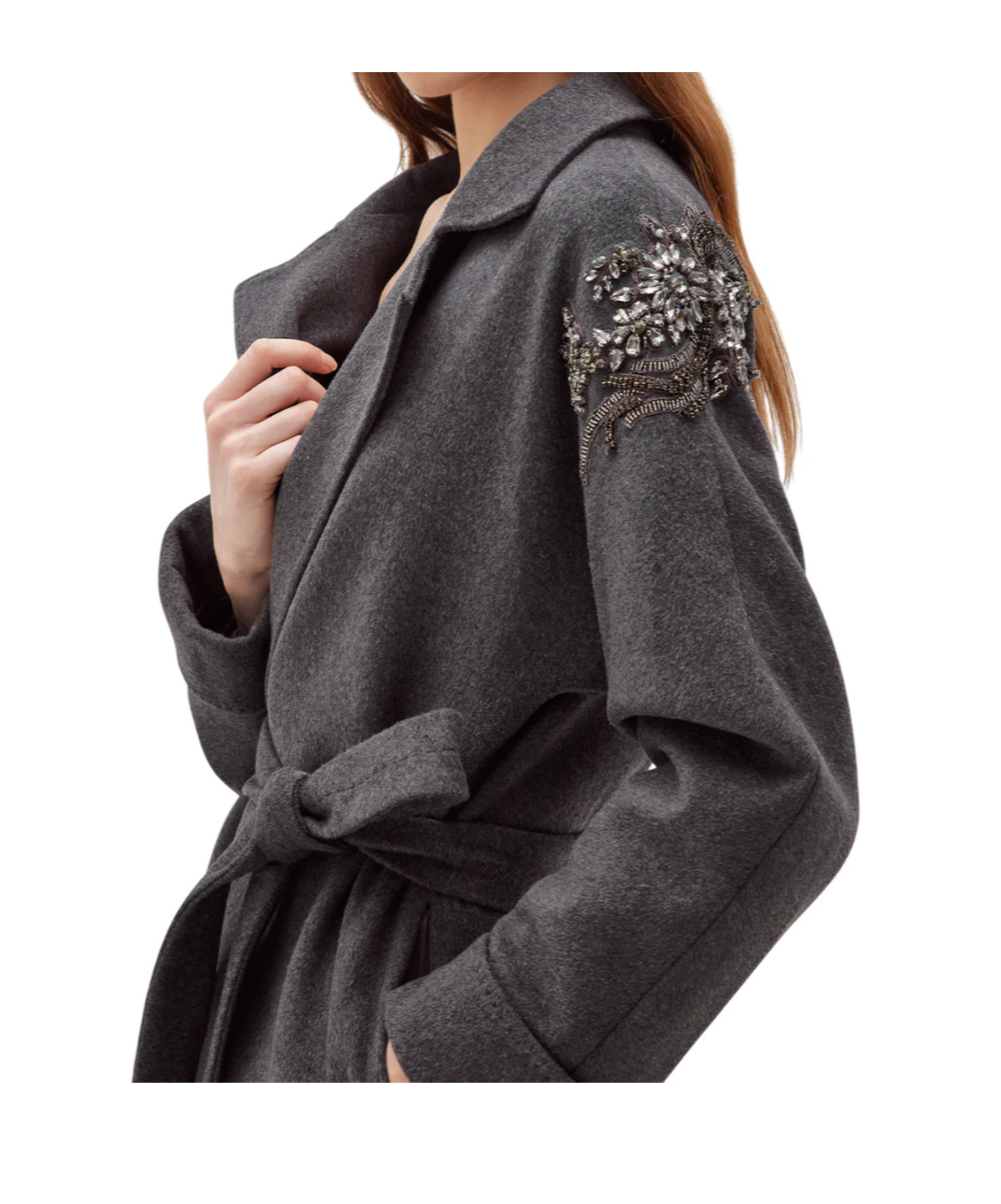 Blugirl Long-sleeved Coat In Gray