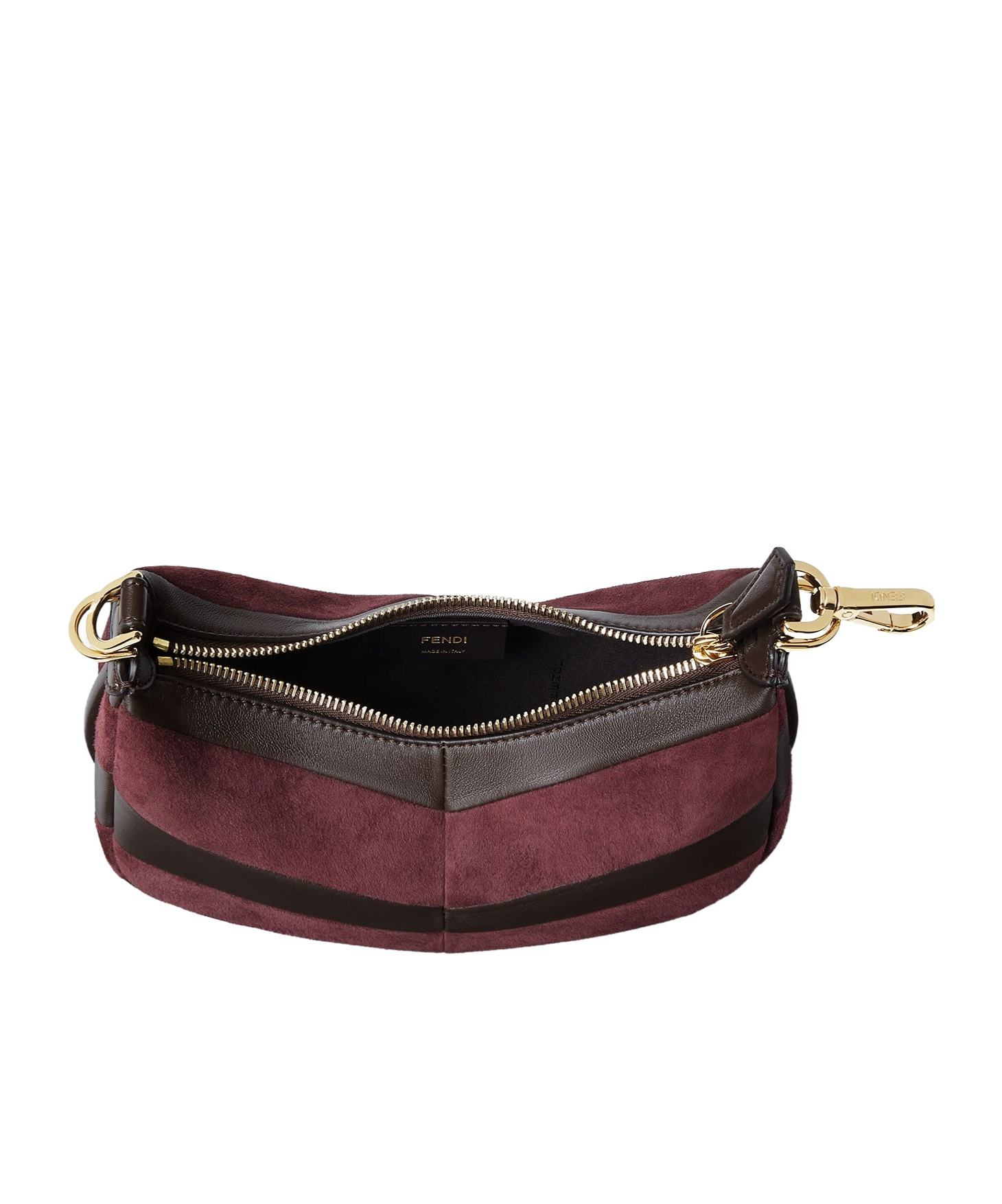 Fendi Mini-bag In Leather And Suede With Two-tone Inlay In Red