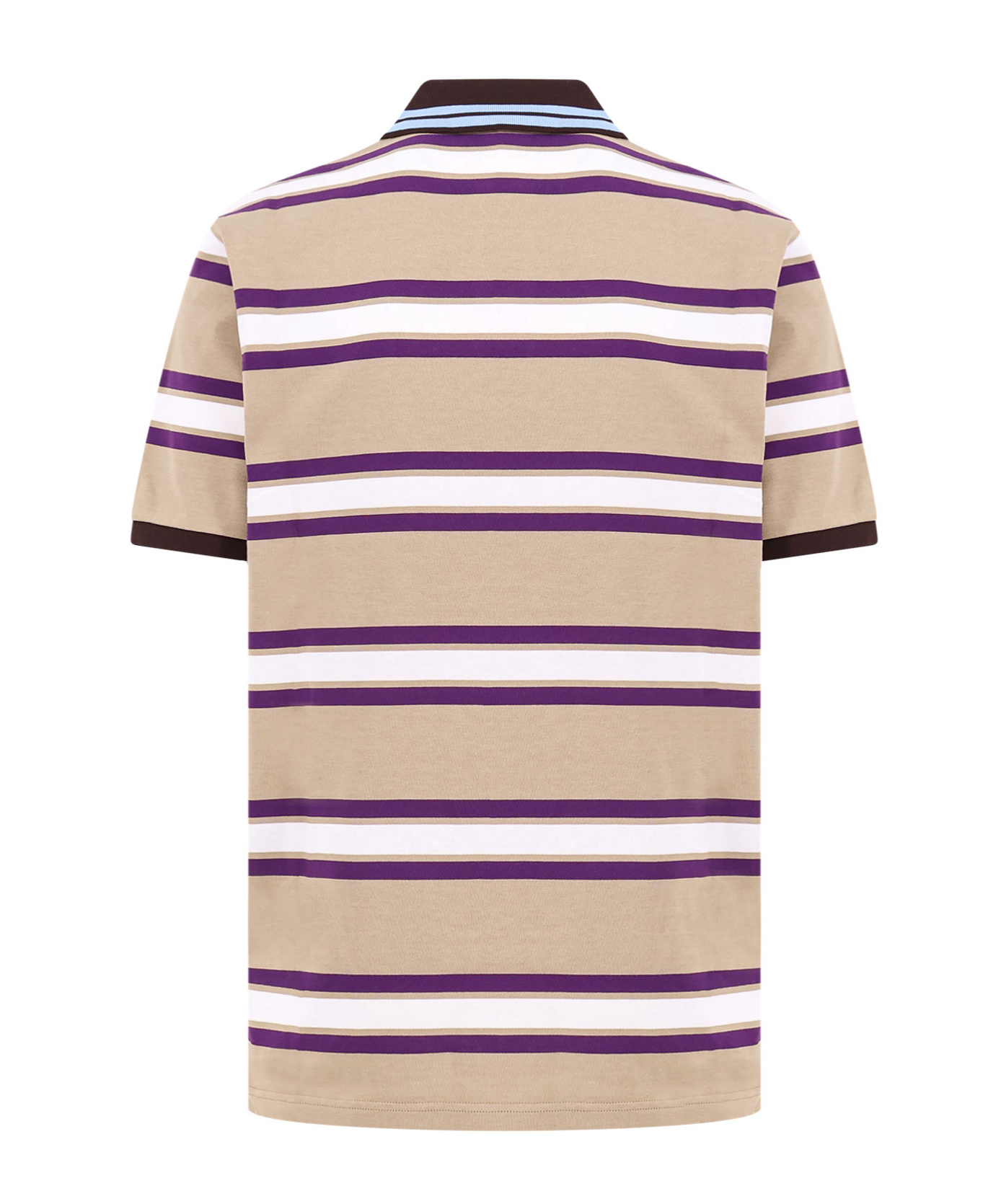 Gucci Striped Jersey Polo Top In Nude