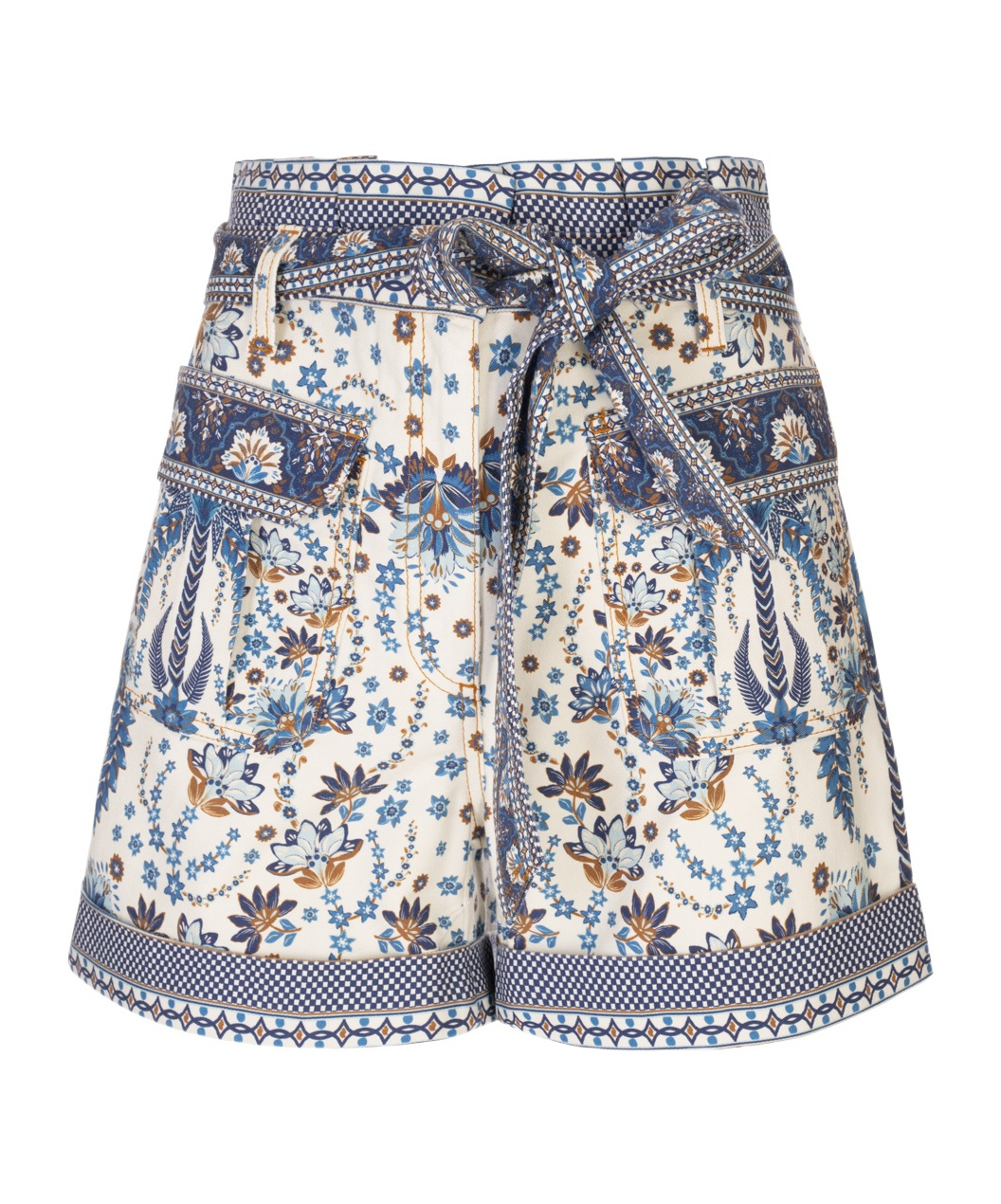Farm Rio Belt Loop Shorts In Multi